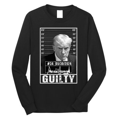 Guilty Conviction Verdict Donald Trump Mug Shot Jail Picture Long Sleeve Shirt