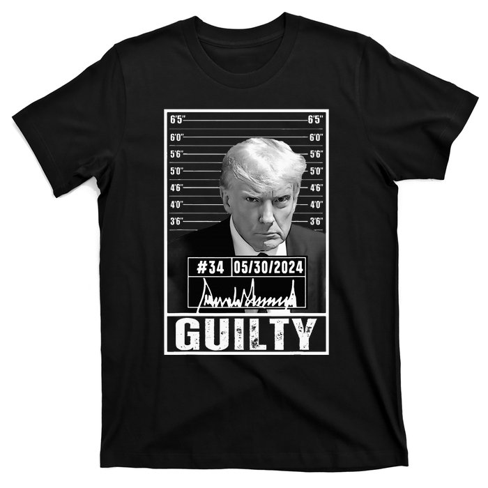 Guilty Conviction Verdict Donald Trump Mug Shot Jail Picture T-Shirt