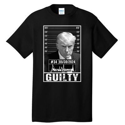 Guilty Conviction Verdict Donald Trump Mug Shot Jail Picture Tall T-Shirt