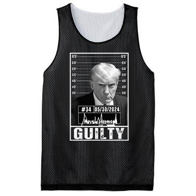 Guilty Conviction Verdict Donald Trump Mug Shot Jail Picture Mesh Reversible Basketball Jersey Tank