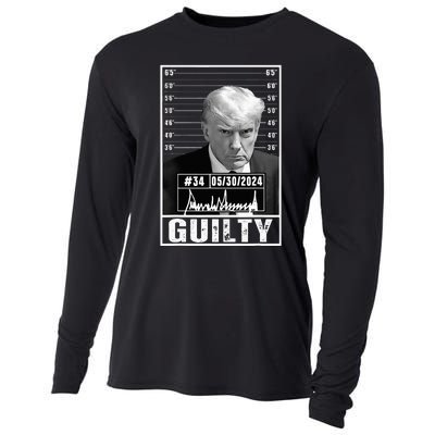 Guilty Conviction Verdict Donald Trump Mug Shot Jail Picture Cooling Performance Long Sleeve Crew