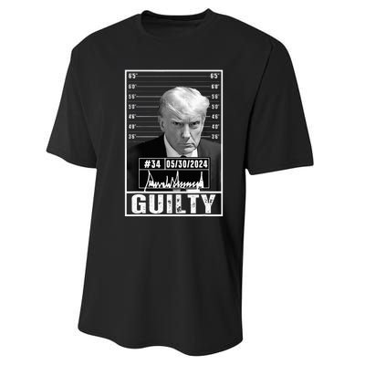 Guilty Conviction Verdict Donald Trump Mug Shot Jail Picture Performance Sprint T-Shirt