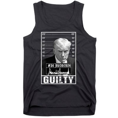 Guilty Conviction Verdict Donald Trump Mug Shot Jail Picture Tank Top