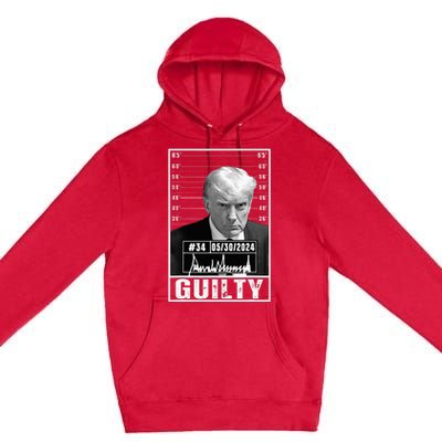 Guilty Conviction Verdict Donald Trump Mug Shot Jail Picture Premium Pullover Hoodie