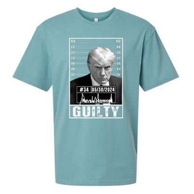 Guilty Conviction Verdict Donald Trump Mug Shot Jail Picture Sueded Cloud Jersey T-Shirt