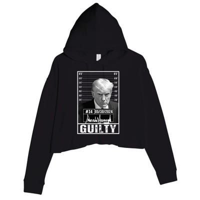 Guilty Conviction Verdict Donald Trump Mug Shot Jail Picture Crop Fleece Hoodie