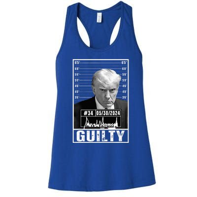 Guilty Conviction Verdict Donald Trump Mug Shot Jail Picture Women's Racerback Tank