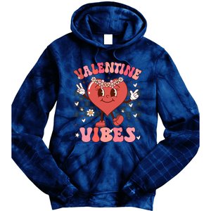 Groovy Checkered Valentine Vibes Valentines Day Tie Dye Hoodie