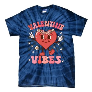 Groovy Checkered Valentine Vibes Valentines Day Tie-Dye T-Shirt