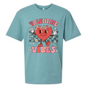 Groovy Checkered Valentine Vibes Valentines Day Sueded Cloud Jersey T-Shirt