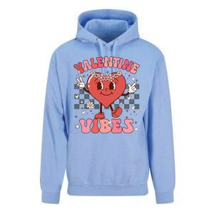 Groovy Checkered Valentine Vibes Valentines Day Unisex Surf Hoodie