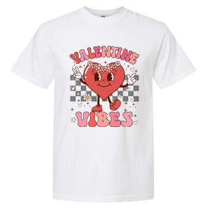 Groovy Checkered Valentine Vibes Valentines Day Garment-Dyed Heavyweight T-Shirt