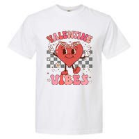 Groovy Checkered Valentine Vibes Valentines Day Garment-Dyed Heavyweight T-Shirt