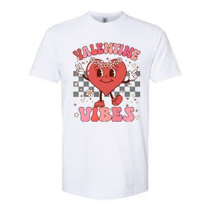 Groovy Checkered Valentine Vibes Valentines Day Softstyle CVC T-Shirt