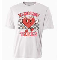 Groovy Checkered Valentine Vibes Valentines Day Cooling Performance Crew T-Shirt