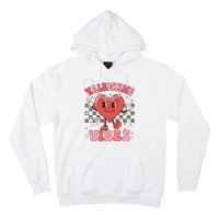 Groovy Checkered Valentine Vibes Valentines Day Hoodie