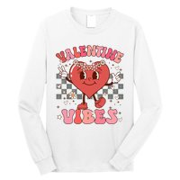 Groovy Checkered Valentine Vibes Valentines Day Long Sleeve Shirt