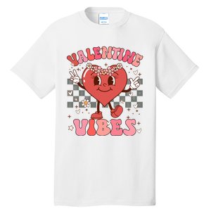 Groovy Checkered Valentine Vibes Valentines Day Tall T-Shirt