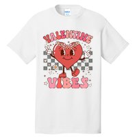 Groovy Checkered Valentine Vibes Valentines Day Tall T-Shirt