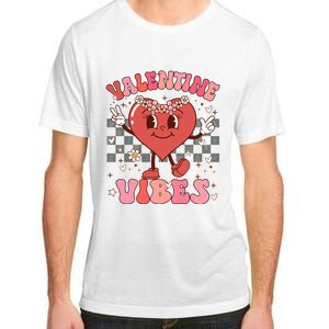 Groovy Checkered Valentine Vibes Valentines Day Adult ChromaSoft Performance T-Shirt