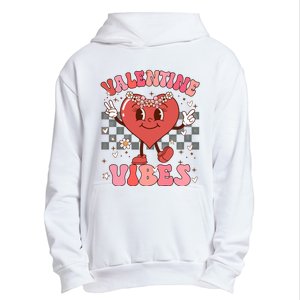 Groovy Checkered Valentine Vibes Valentines Day Urban Pullover Hoodie