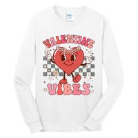 Groovy Checkered Valentine Vibes Valentines Day Tall Long Sleeve T-Shirt