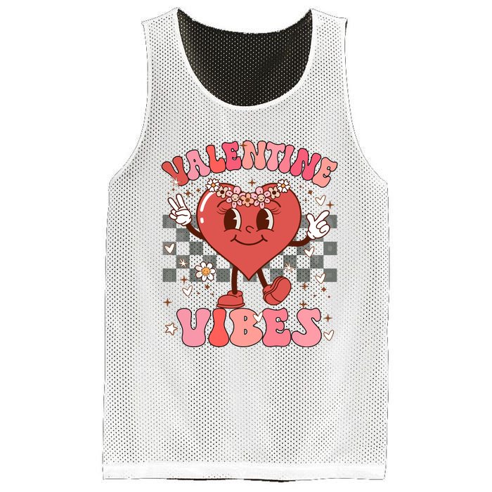 Groovy Checkered Valentine Vibes Valentines Day Mesh Reversible Basketball Jersey Tank