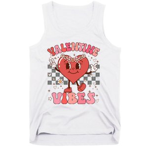 Groovy Checkered Valentine Vibes Valentines Day Tank Top