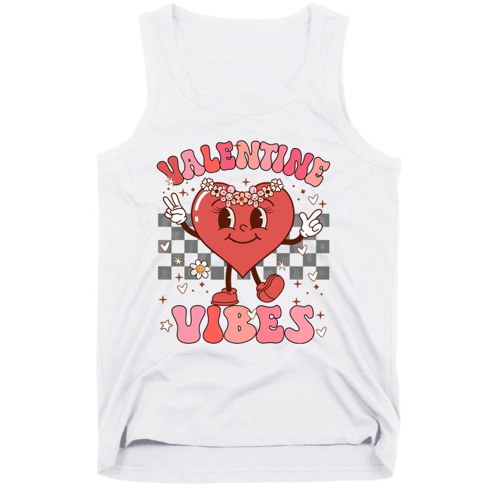 Groovy Checkered Valentine Vibes Valentines Day Tank Top