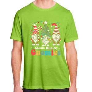 Groovy Chillin With My Gnomies Funny Christmas Family Gnomes Adult ChromaSoft Performance T-Shirt