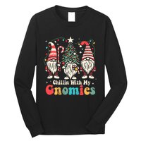 Groovy Chillin With My Gnomies Funny Christmas Family Gnomes Long Sleeve Shirt