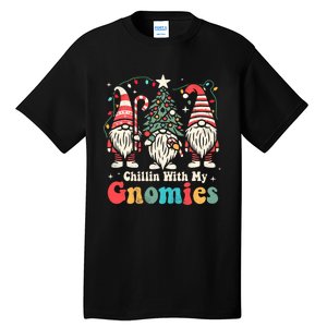 Groovy Chillin With My Gnomies Funny Christmas Family Gnomes Tall T-Shirt