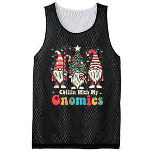 Groovy Chillin With My Gnomies Funny Christmas Family Gnomes Mesh Reversible Basketball Jersey Tank