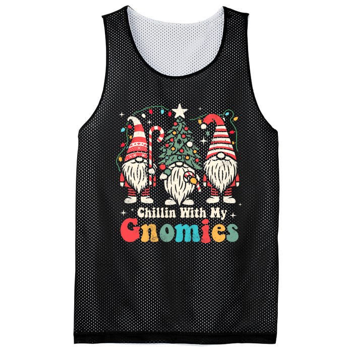 Groovy Chillin With My Gnomies Funny Christmas Family Gnomes Mesh Reversible Basketball Jersey Tank