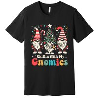 Groovy Chillin With My Gnomies Funny Christmas Family Gnomes Premium T-Shirt