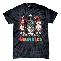 Groovy Chillin With My Gnomies Funny Christmas Family Gnomes Tie-Dye T-Shirt