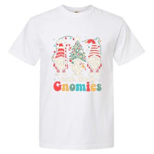 Groovy Chillin With My Gnomies Funny Christmas Family Gnomes Garment-Dyed Heavyweight T-Shirt