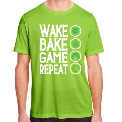 Game Controllers Wake Bake Game Repeat Gift Video Games Adult ChromaSoft Performance T-Shirt