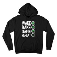 Game Controllers Wake Bake Game Repeat Gift Video Games Hoodie