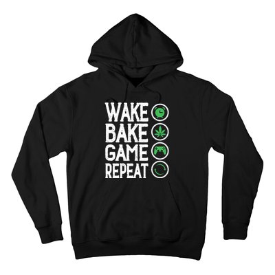 Game Controllers Wake Bake Game Repeat Gift Video Games Hoodie