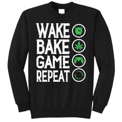 Game Controllers Wake Bake Game Repeat Gift Video Games Sweatshirt