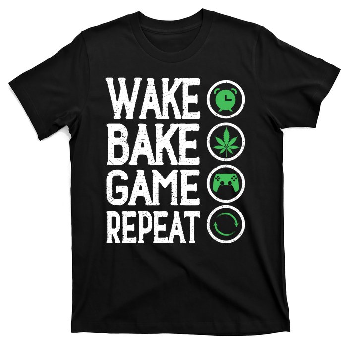 Game Controllers Wake Bake Game Repeat Gift Video Games T-Shirt