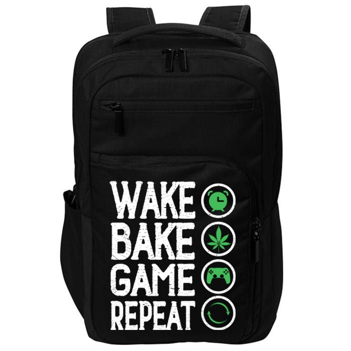 Game Controllers Wake Bake Game Repeat Gift Video Games Impact Tech Backpack