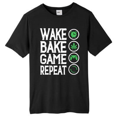 Game Controllers Wake Bake Game Repeat Gift Video Games Tall Fusion ChromaSoft Performance T-Shirt