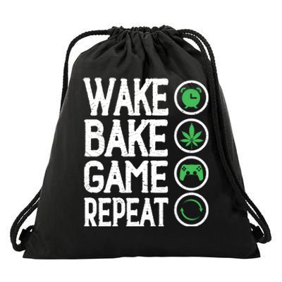 Game Controllers Wake Bake Game Repeat Gift Video Games Drawstring Bag