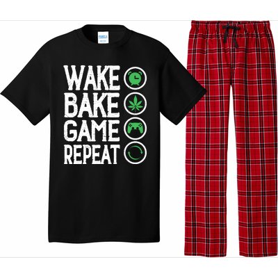 Game Controllers Wake Bake Game Repeat Gift Video Games Pajama Set