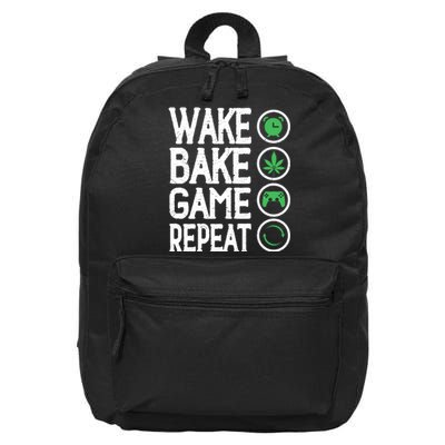 Game Controllers Wake Bake Game Repeat Gift Video Games 16 in Basic Backpack