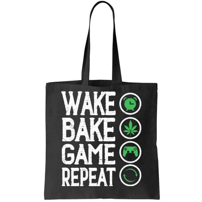 Game Controllers Wake Bake Game Repeat Gift Video Games Tote Bag