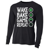 Game Controllers Wake Bake Game Repeat Gift Video Games Cooling Performance Long Sleeve Crew