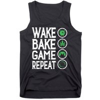 Game Controllers Wake Bake Game Repeat Gift Video Games Tank Top